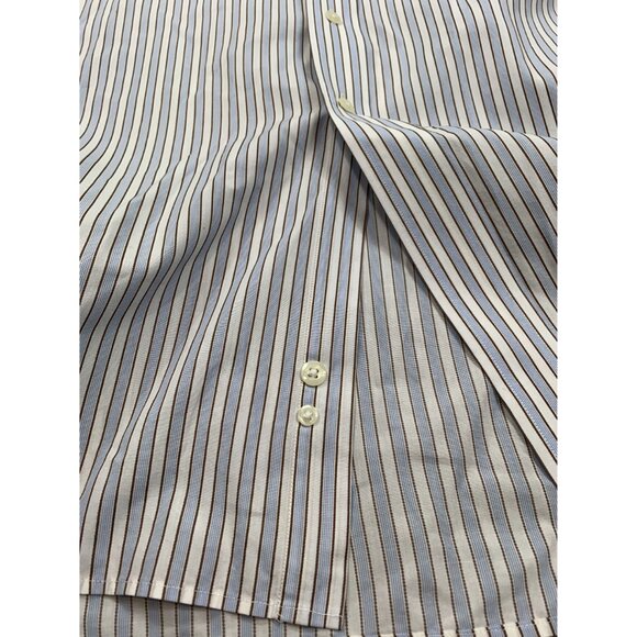 Paul Fredrick Trim Fit Men's 15.5-34 White Imperial Two Ply Cotton Dobby Shirt - Picture 7 of 9